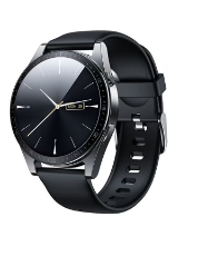 220.0 mAh Classic Series Waterproof IP68 Call Function Health Monitoring HD Display Smart Watch 220mAh With Leather Straps Black